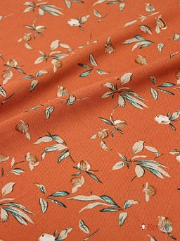 БРАК(цена снижена) Плательная вискоза Грета цв.оранжево-терракотовый, ш.1.48м, вискоза-100%