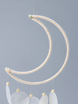 Ловец снов амулет «Месяц», перламутр, 19 кружков, d=4.8 см, 15×50 см