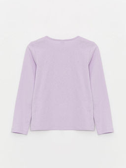 Bisiklet Yaka Bask?l? Uzun Kollu K?z ?ocuk Ti??rt - Waikiki фото 2