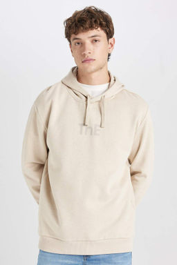 Regular Fit Kapusonlu Bask?l? Sweatshirt - Defacto фото 2