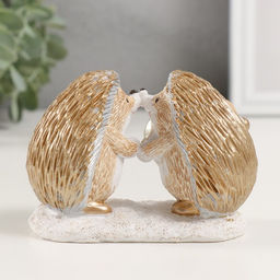 Фигурка полистоун Влюбленные ёжики нашли друг друга: пазлики, 10.5?5.5?7.5 см