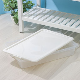 Контейнер для хранения Porter, 18 л, 66×42×12 см, с крышкой, цвет слоновая кость