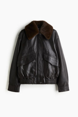 Cazadora oversize de piel