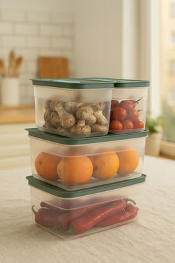 4lu Hava Ayarlanabilir Buzdolab? Duzenleyici/Saklama Kab? 2x( 3,5Lt ,1,65Lt) TPHSS25SKB00002 - Trendyolmilla фото 2