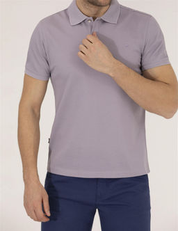 Lila Slim Fit Polo Yaka Merserize Ti__rt - Pierre cardin фото 6