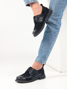 Полуботинки туфли 205.патрицияbl. черный черная замша