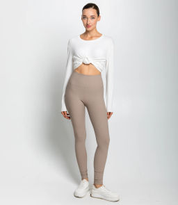 Леггинсы #КТ9991, бежево-серый