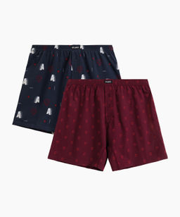 ATLANTIC 2GMB-012 Трусы боксеры 3D Love - набор 2 шт. темно-синий + красный фото 7