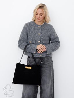 Сумка женская кожаная 1087MF black Polina&Eiterou