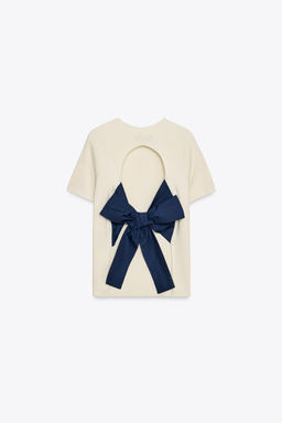RIBBED KNIT TOP WITH BOW - Zara фото 7