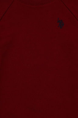 Бордовый базовый свитшот с круглым вырезом для мальчиков - U.s. polo assn фото 3
