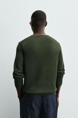 COTTON V-NECK SWEATER - Zara фото 3