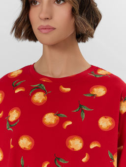 Комплект домашний женский красный с мандаринами - Mark formelle фото 4