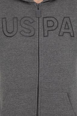 Свитшот мужской U. S. Polo Assn антрацитовый меланж из хлопка - U.s. polo assn фото 6