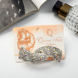 Заколка - автомат для волос «Линетта», волны, 8.5 см, серебро