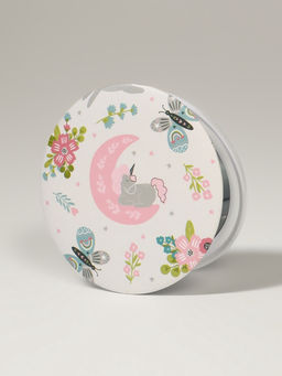 Зеркало складное «Единороги», d=7.3 см, с увеличением х2, белое