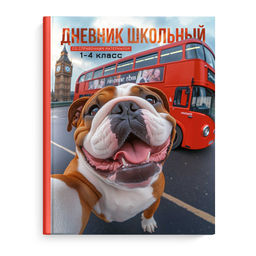 Дневник школьный 1-4 класс арт. 71001 АНГЛИЙСКИЙ БУЛЬДОГ / твёрдый переплёт 7БЦ, А5+, 48 л., глянцев