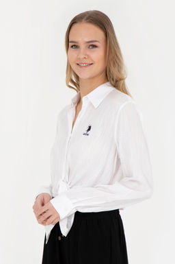 Женская белая рубашка с длинным рукавом - U.s. polo assn фото 16