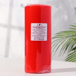 Свеча - цилиндр, 8×20 см, 90 ч, 795 г, красная