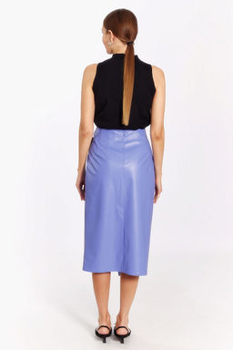 Юбка с имитацией запаха из эко кожи - Serginnetti фото 3