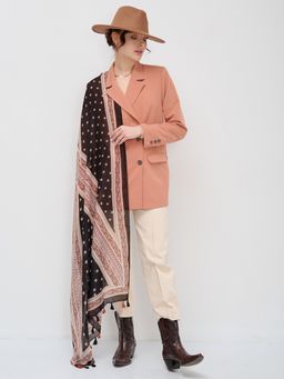 Большой, легкий, двусторонний палантин с принтом - Tantino фото 4