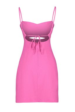 TRENDYOLMILLA Pembe Vucuda Oturan S?rt? Pencere/Cut Out Detay Dokuma Keten Gorunumlu Elbise TWOSS23EL01022  фото 12