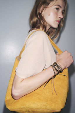 BRAIDED SPLIT SUEDE BAG