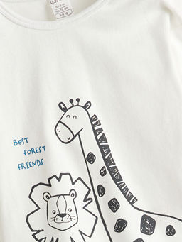 Z?rafa Bask?l? Erkek Bebek Ti??rt ve Tayt 2li