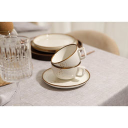 Чайная пара Magistro «Церера», 2 предмета: чашка 250 мл, блюдце d=16.5 см, фарфор, белая