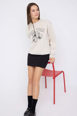 Teen Tas Bask?l? Oversize/Genis Kal?p Kal?n Ici Polarl? Orme Sweatshirt TWOAW26SW00216 - Trendyolmilla фото 3