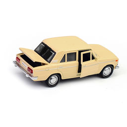 Машина металл ВАЗ-2106 Жигули 12 см, (двери, багаж, бежевый) инерц, в коробке