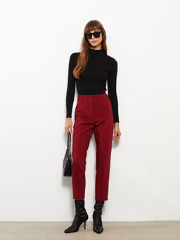 Kad?n Y?ksek Bel Standart Fit D?z Pantolon