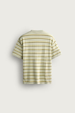 CAMISETA PUNTO REGULAR FIT RAYAS / Verde agua - Zara фото 8