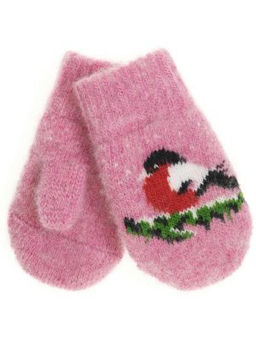 Варежки детские круговые Снегирь на ветке 0109-1 - Рассказовские варежки фото 3