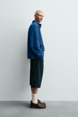 CHAMPION ® X ZARA STRIPED BAGGY FIT BERMUDA SHORTS  фото 3