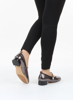 06-B69A-121Y SILVER/BLACK Туфли женские (натуральная кожа)