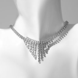 Чокер Водопад мини, цвет белый в серебре, 30 см