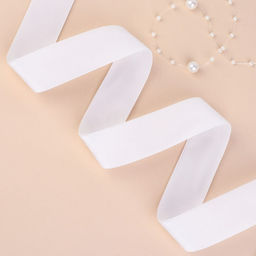 Лента бархатная, 25 мм, 18±1 м, белая №01