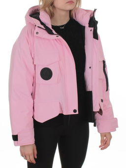 H24-280 PINK Куртка пуховая женская (белый утиный пух)