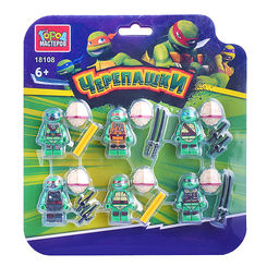 Конструктор "Фигурки Супер герои, Черепашки" 6 шт.