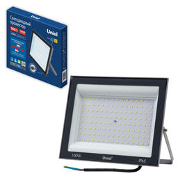 ULF-F23-100W/6500K IP65 160-240V GREY Прожектор светодиодный. Дневной свет (6500K). Корпус серый. TM Uniel