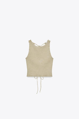 OPEN-BACK RIB T-SHIRT - Zara фото 5