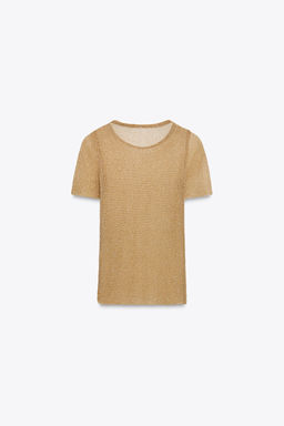 METALLIC SHORT SLEEVE T-SHIRT - Zara фото 13