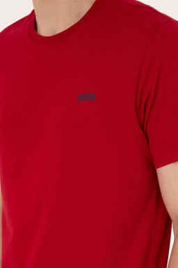Футболка мужская U.S. Polo Assn. бордово-красная хлопок фото 7