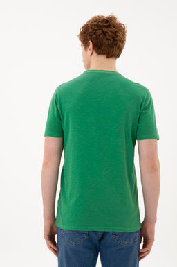 Мужская зеленая базовая футболка - U.s. polo assn фото 5