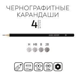 Аква-колор Изостудия IZO-GP4B Набор чернографитных карандашей заточенный ассорти 10 х 4 шт. ассорти