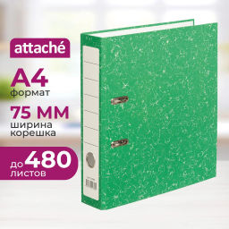 Папка-регистратор Attache Economy без мет.уголка_бюдж 75мм ч/б,зел,бум/бум  фото 2
