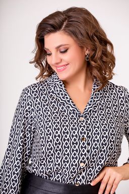 Блуза Swallow 803.2 черный+серебряный узор фото 507