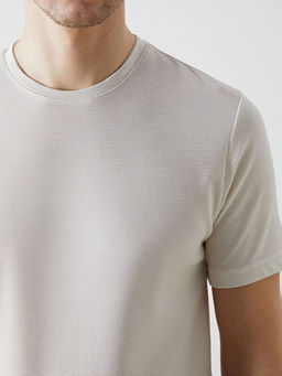 Bisiklet Yaka K?sa Kollu Erkek Dokulu Ti??rt