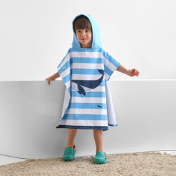 Полотенце-пончо детское махровое Крошка Я Кит 60х120 см, 50% хл, 50% пэ